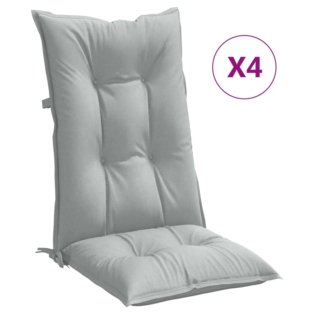 Jastuci za stolice 4 kom svjetlosivi 120 x 50 x 7 cm od tkanine