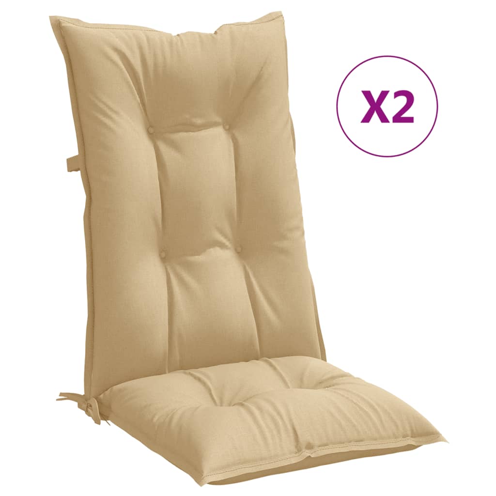 Jastuci za stolice 2 kom prošarano bež 120x50x7 cm od tkanine