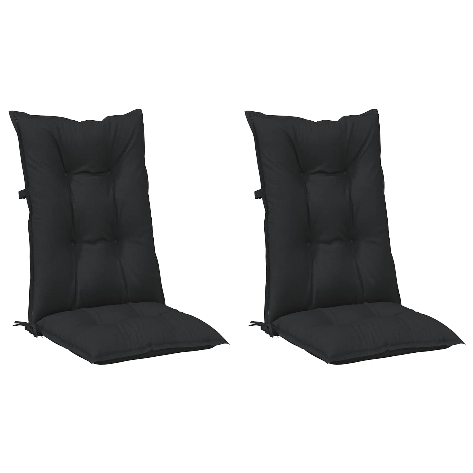 Set Jastučića za Stolicu s Visokim Naslonom 2 pcs Melange Crna