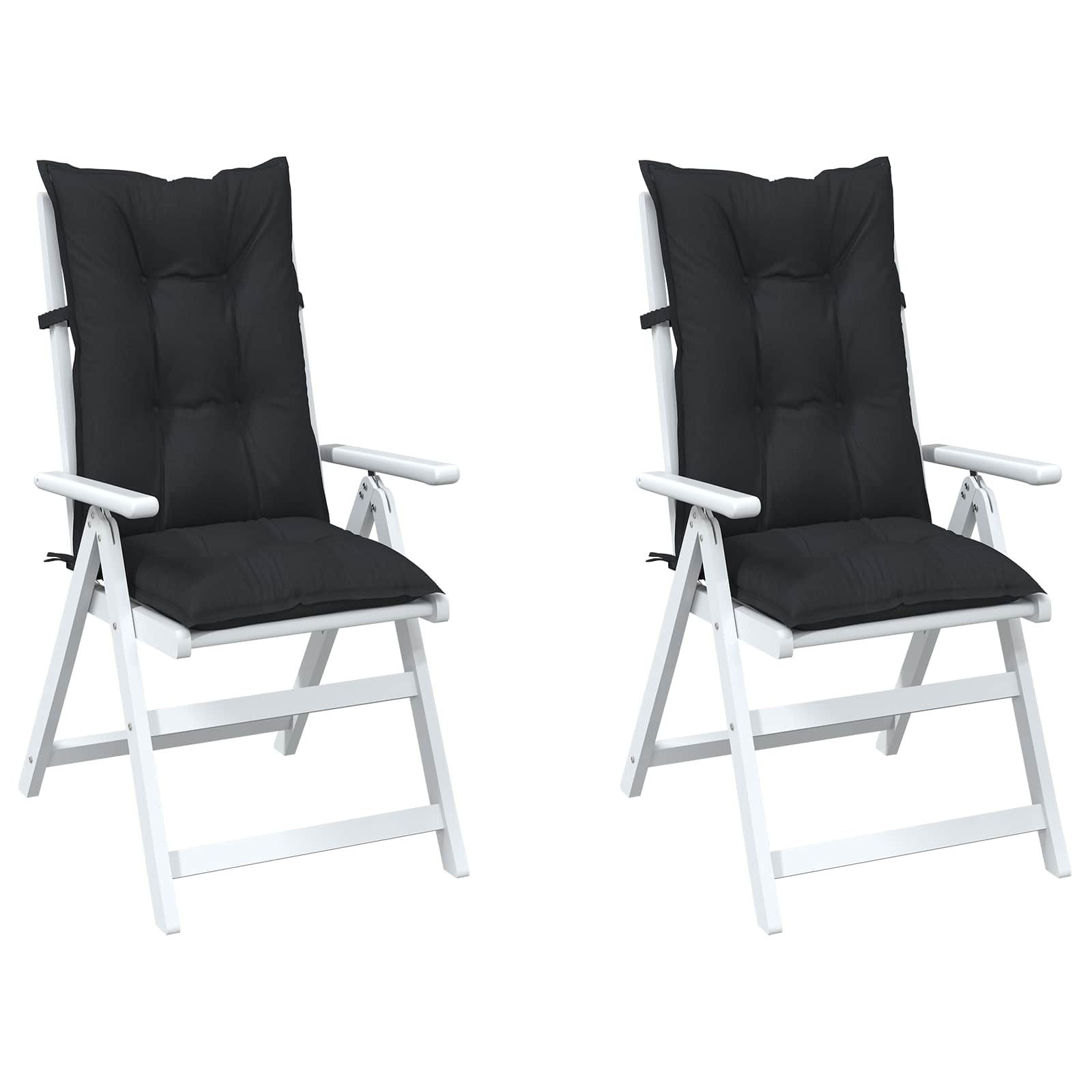Set Jastučića za Stolicu s Visokim Naslonom 2 pcs Melange Crna