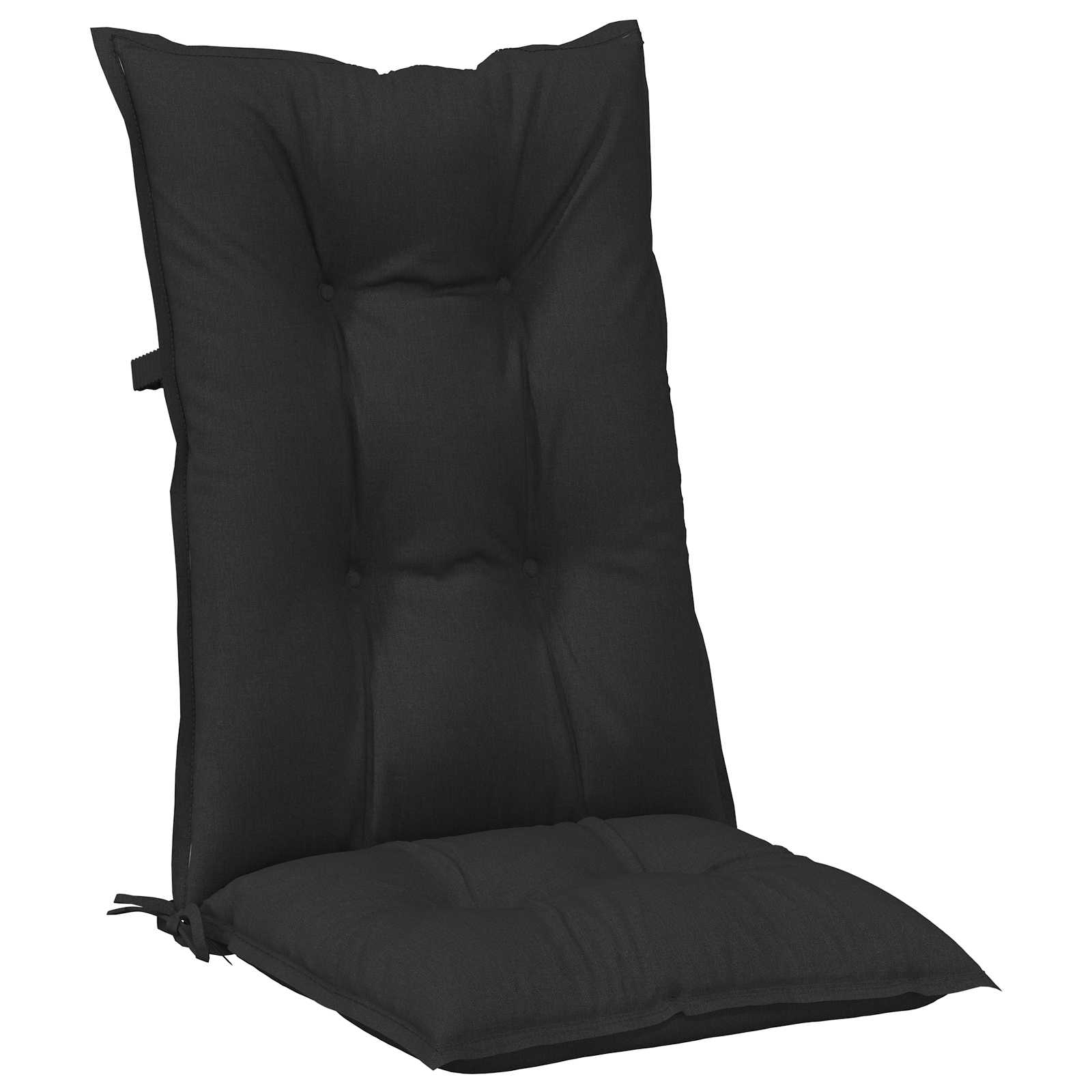 Set Jastučića za Stolicu s Visokim Naslonom 4 pcs Melange Crna