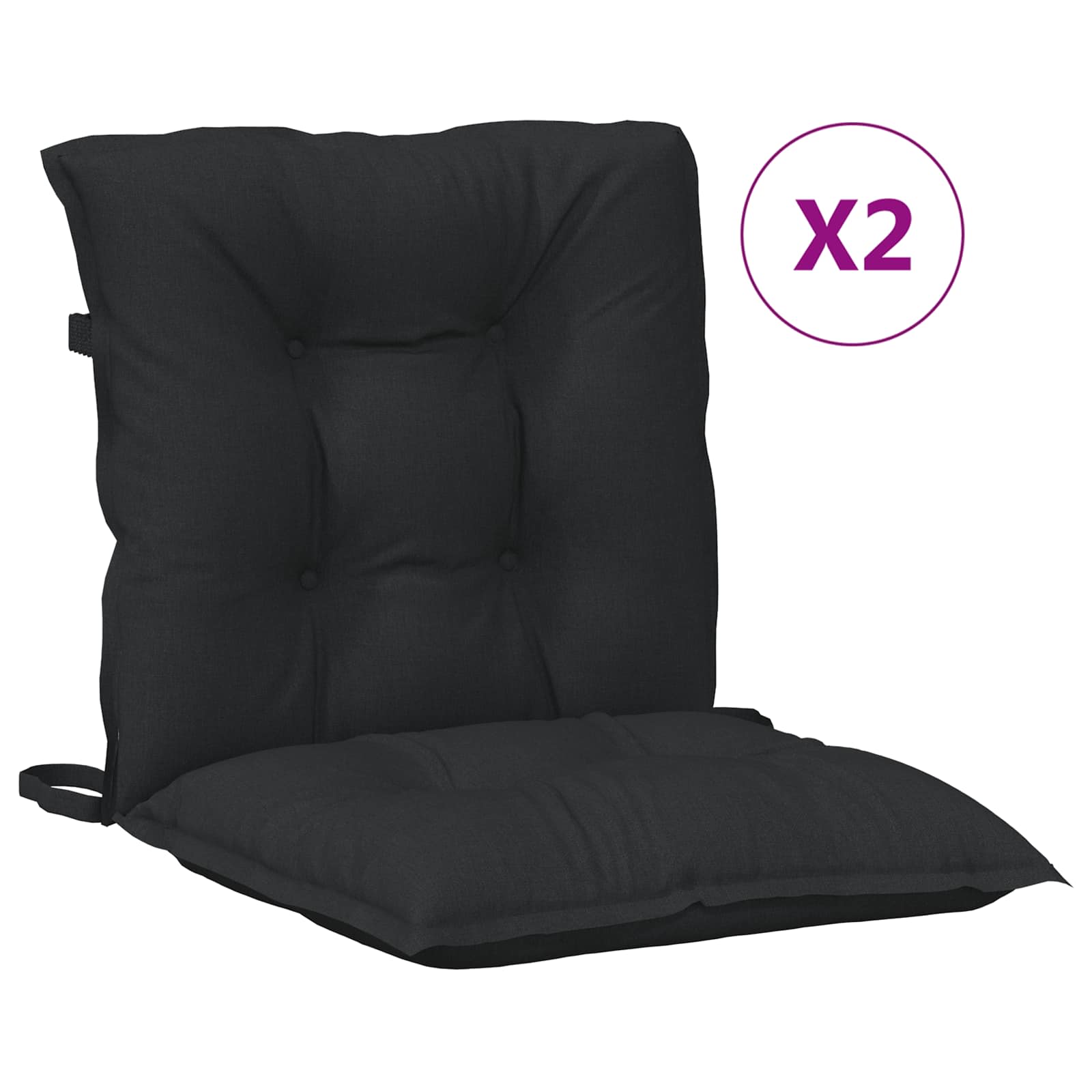 Set jastučića za nisku stolicu 2 pcs Melange crna