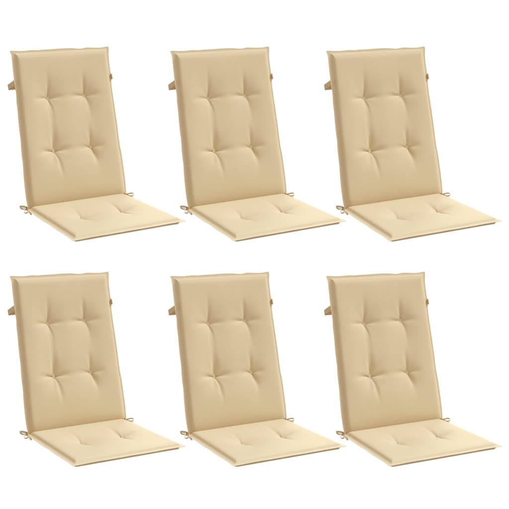 Jastuci za stolice 6 kom prošarano bež 120x50x4 cm od tkanine