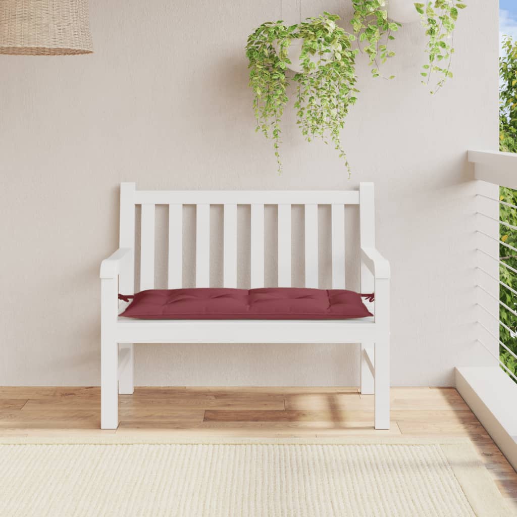 Jastuk za vrtnu klupu prošarano crvena vina 100x50x7cm tkanina