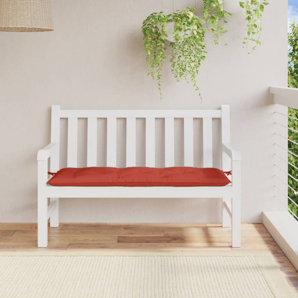 Jastuk za vrtnu klupu prošarano crvena 120x50x7 cm tkanina