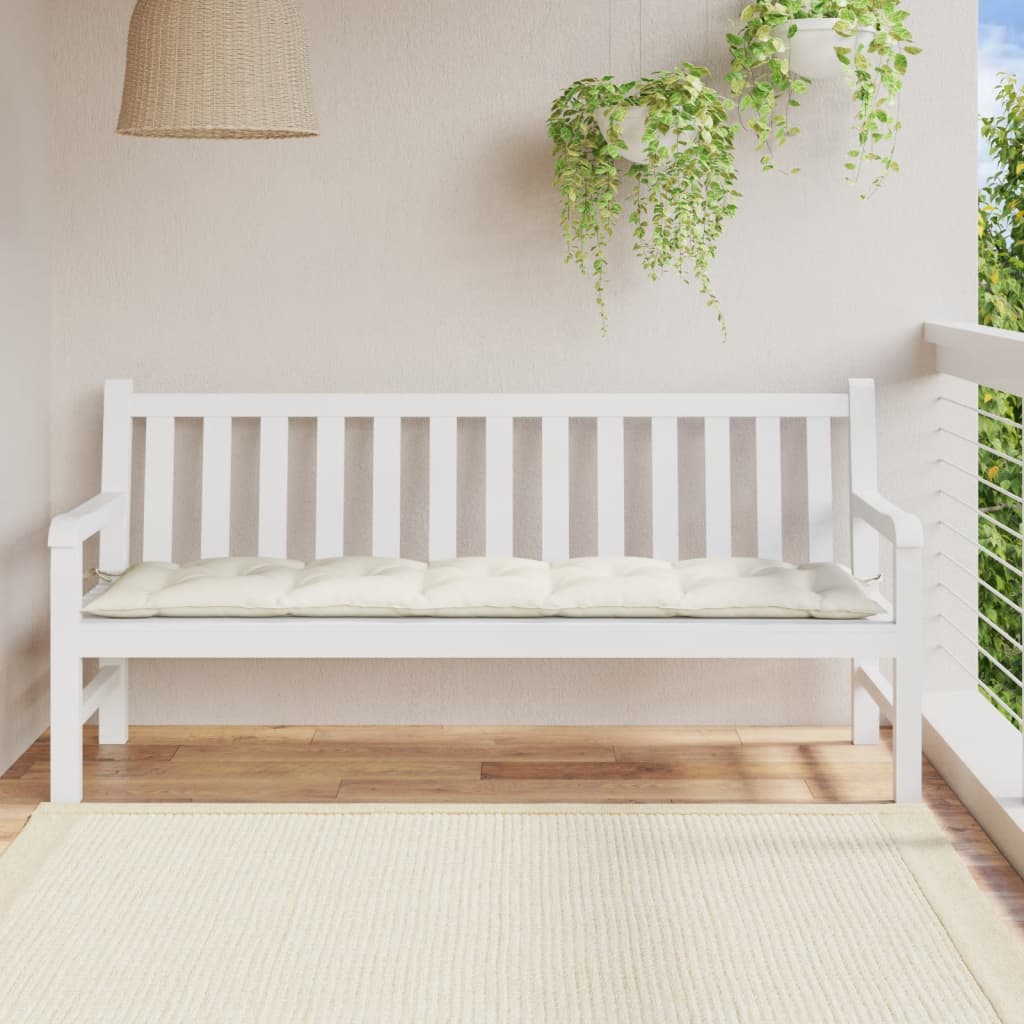 Jastuk za vrtnu klupu prošarano krem 180 x 50 x 7 cm od tkanine