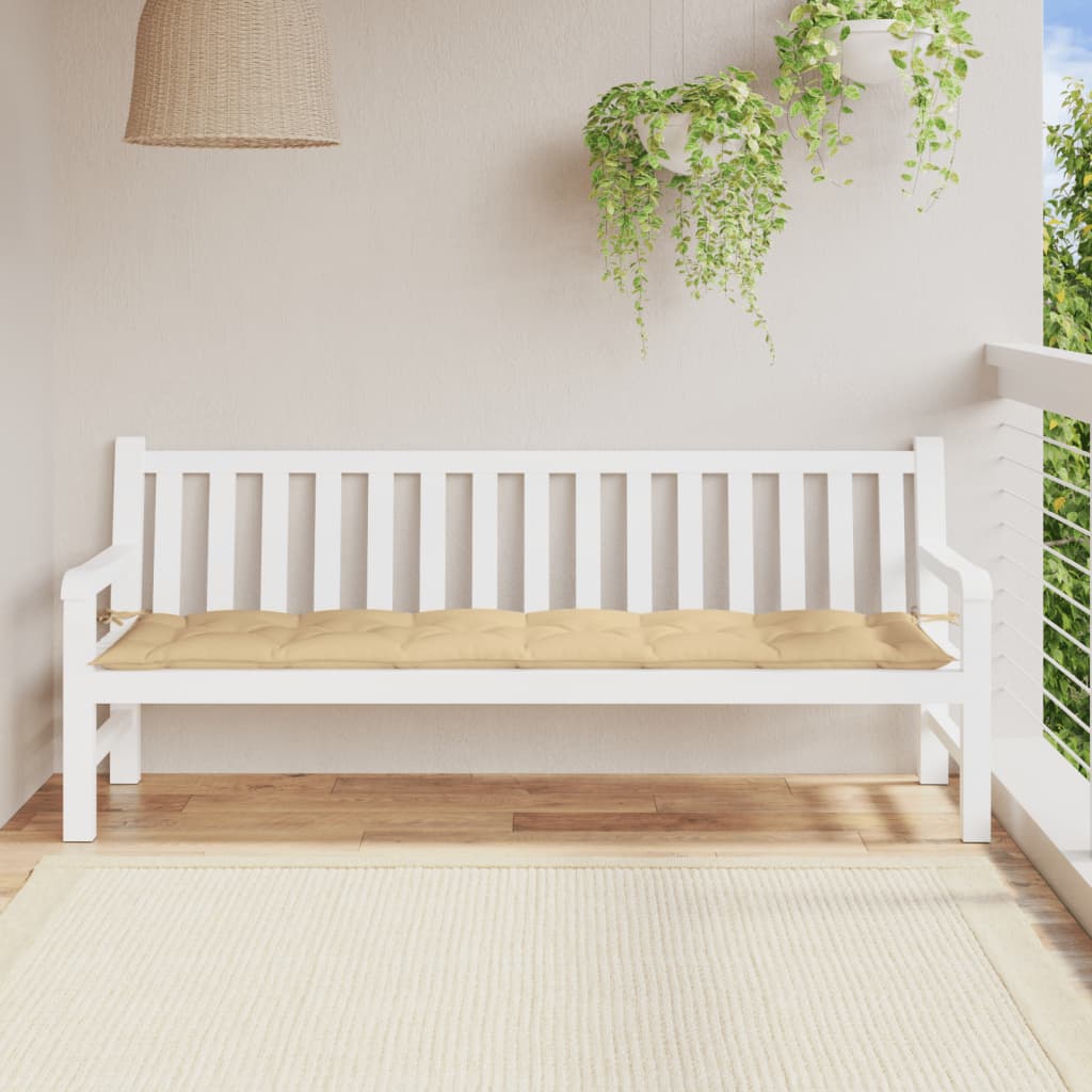 Jastuk za vrtnu klupu prošarano bež 200x50x7 cm tkanina