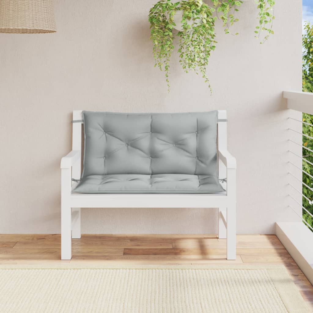 Jastuci za vrtnu klupu 2 kom svjetlosivi 100x50x7 cm tkanine