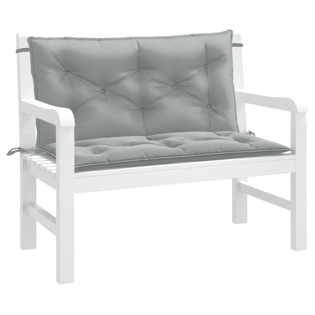 Jastuci za vrtnu klupu 2 kom svjetlosivi 100x50x7 cm tkanine