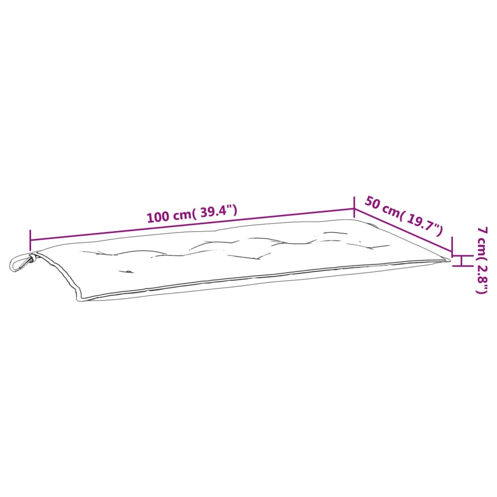 Jastuci za vrtnu klupu 2 kom smeđesivi 100x50x7 cm tkanina