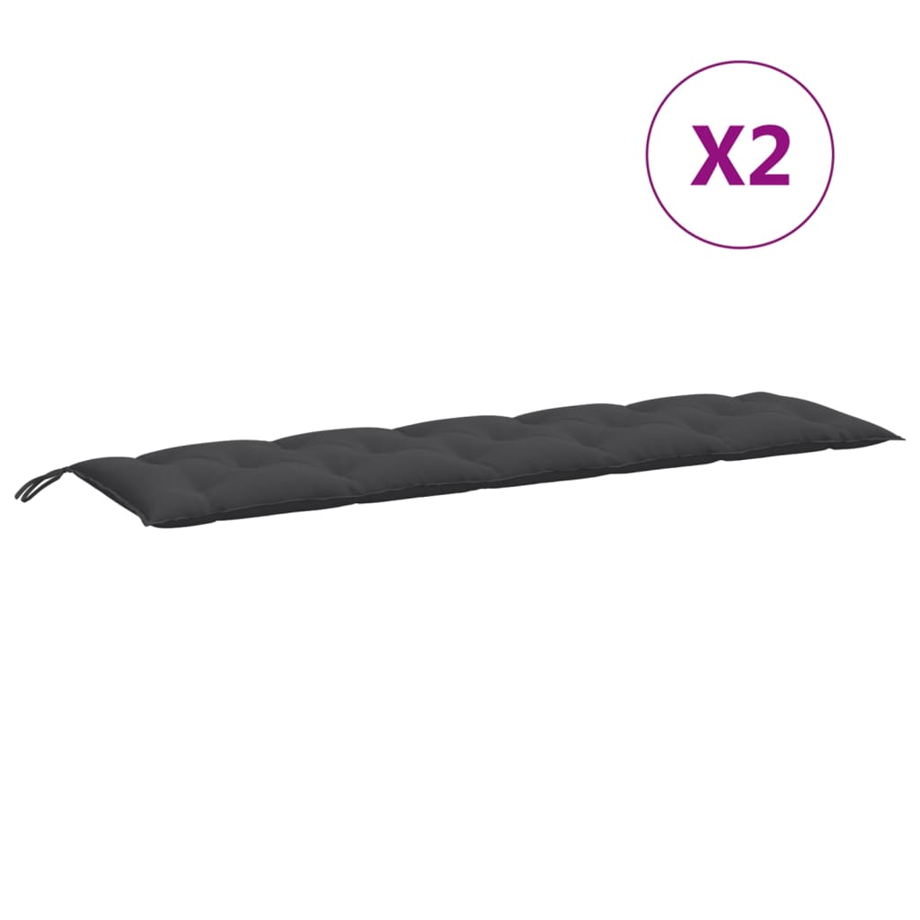 Jastuci za vrtnu klupu 2 kom antracit 180x50x7 cm tkanina