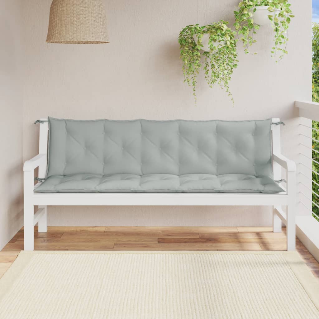 Jastuci za vrtnu klupu 2 kom svjetlosivi 180x50x7 cm tkanine