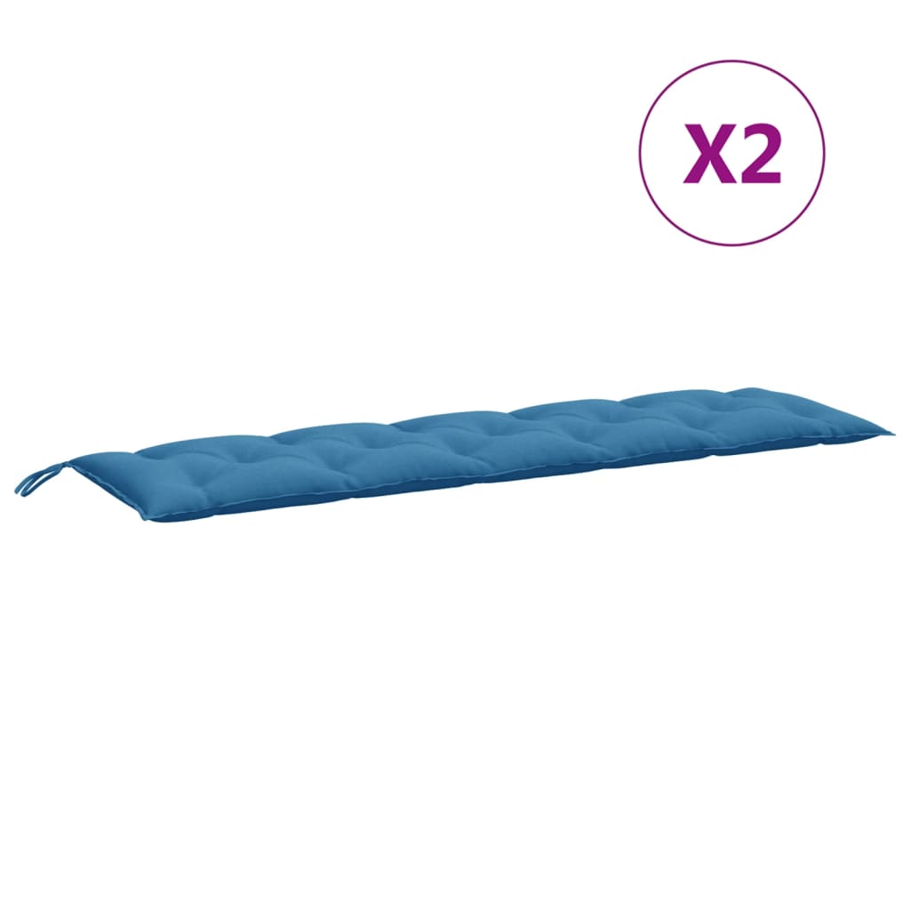 Jastuci za vrtnu klupu 2 kom plavi 180 x 50 x 7 cm od tkanine