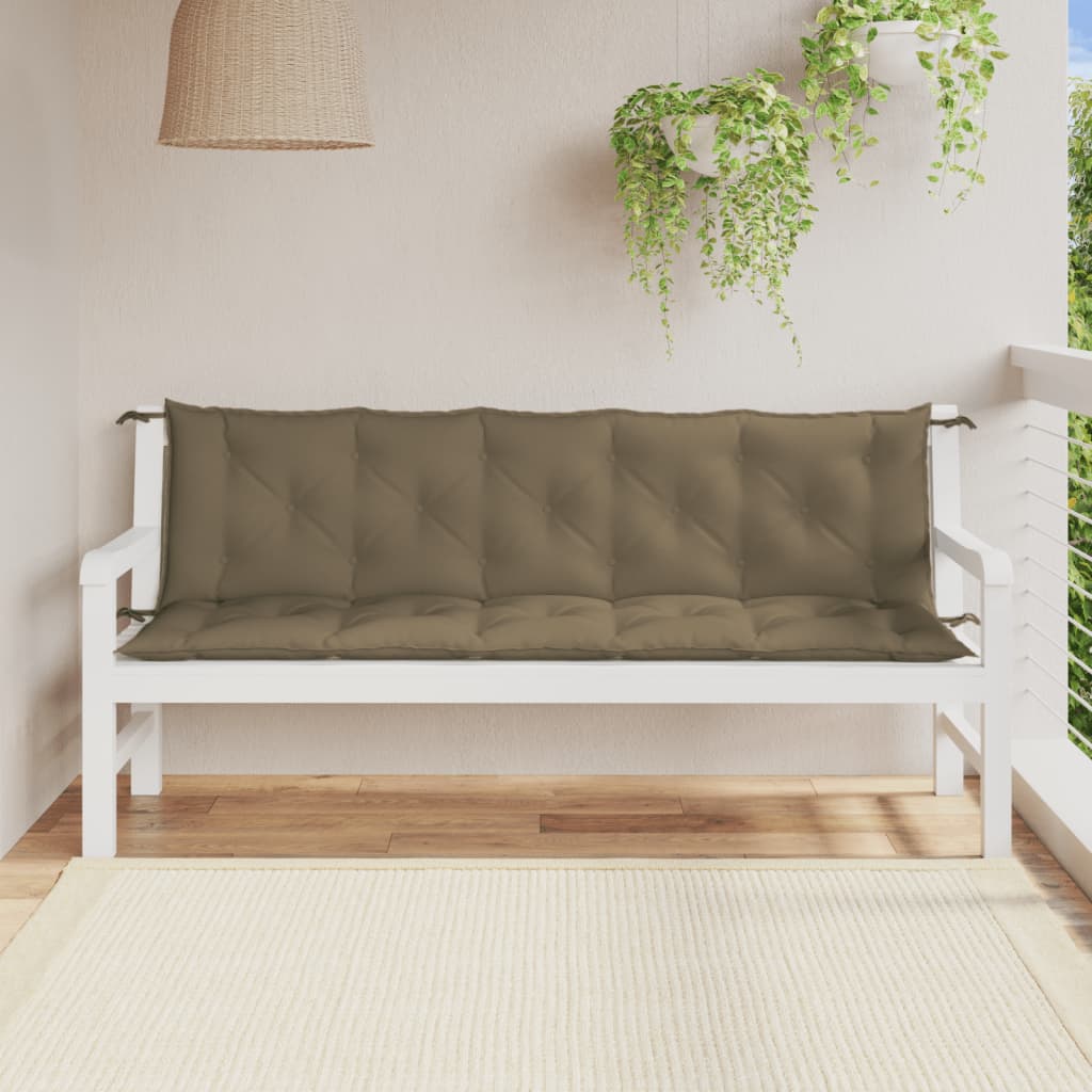 Jastuci za vrtnu klupu 2 kom smeđesivi 180x50x7 cm tkanina