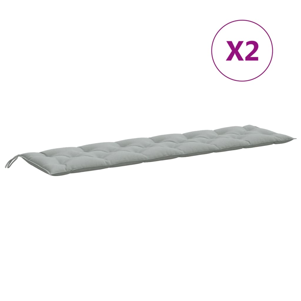 Jastuci za vrtnu klupu 2 kom svjetlosivi 200x50x7 cm tkanine