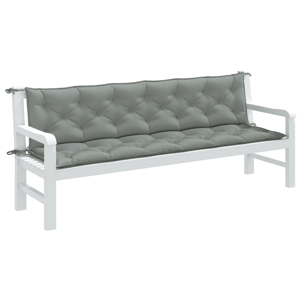 Jastuci za vrtnu klupu 2 kom svjetlosivi 200x50x7 cm tkanine