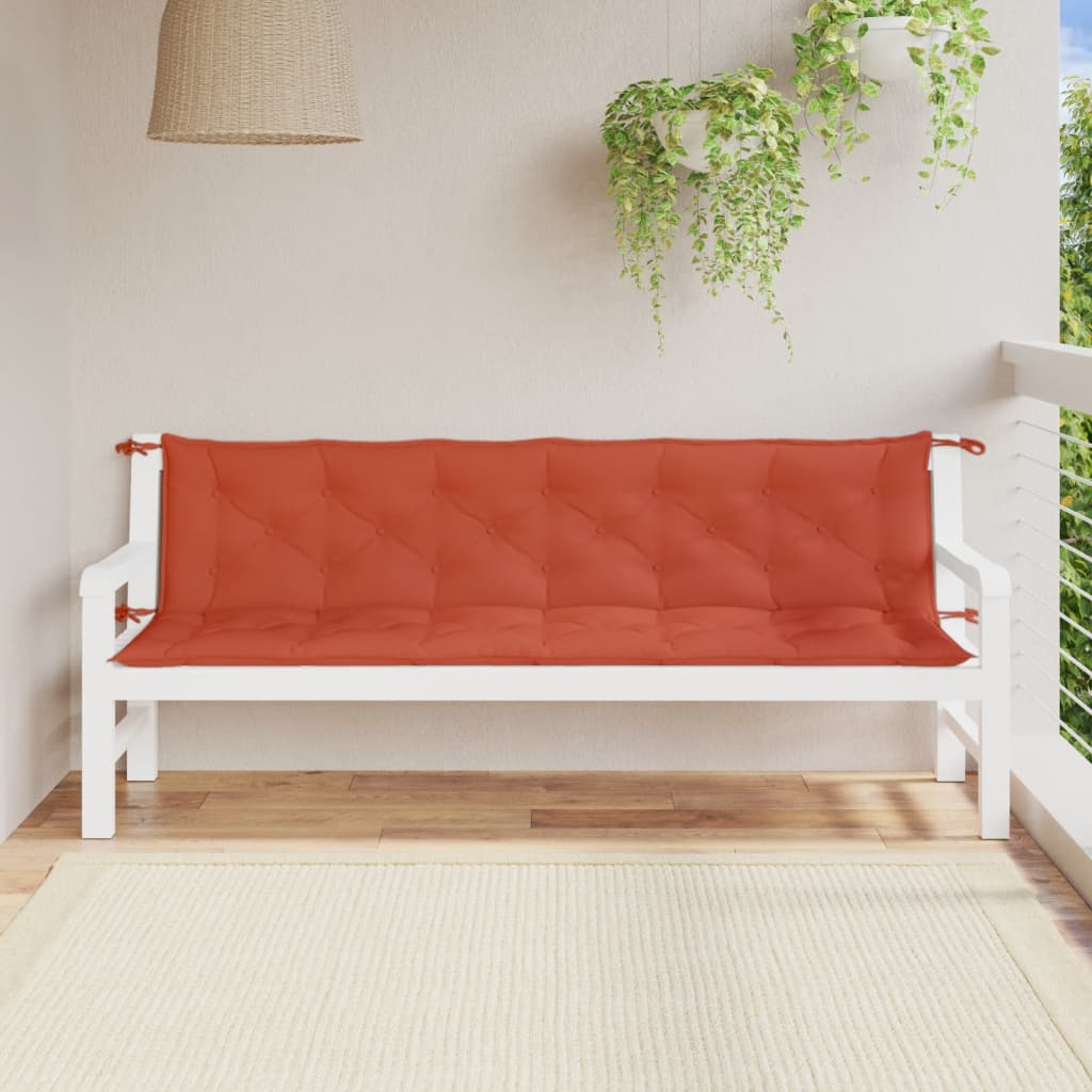 Jastuci za vrtnu klupu 2 kom Crvena vina 200x50x7 cm tkanina