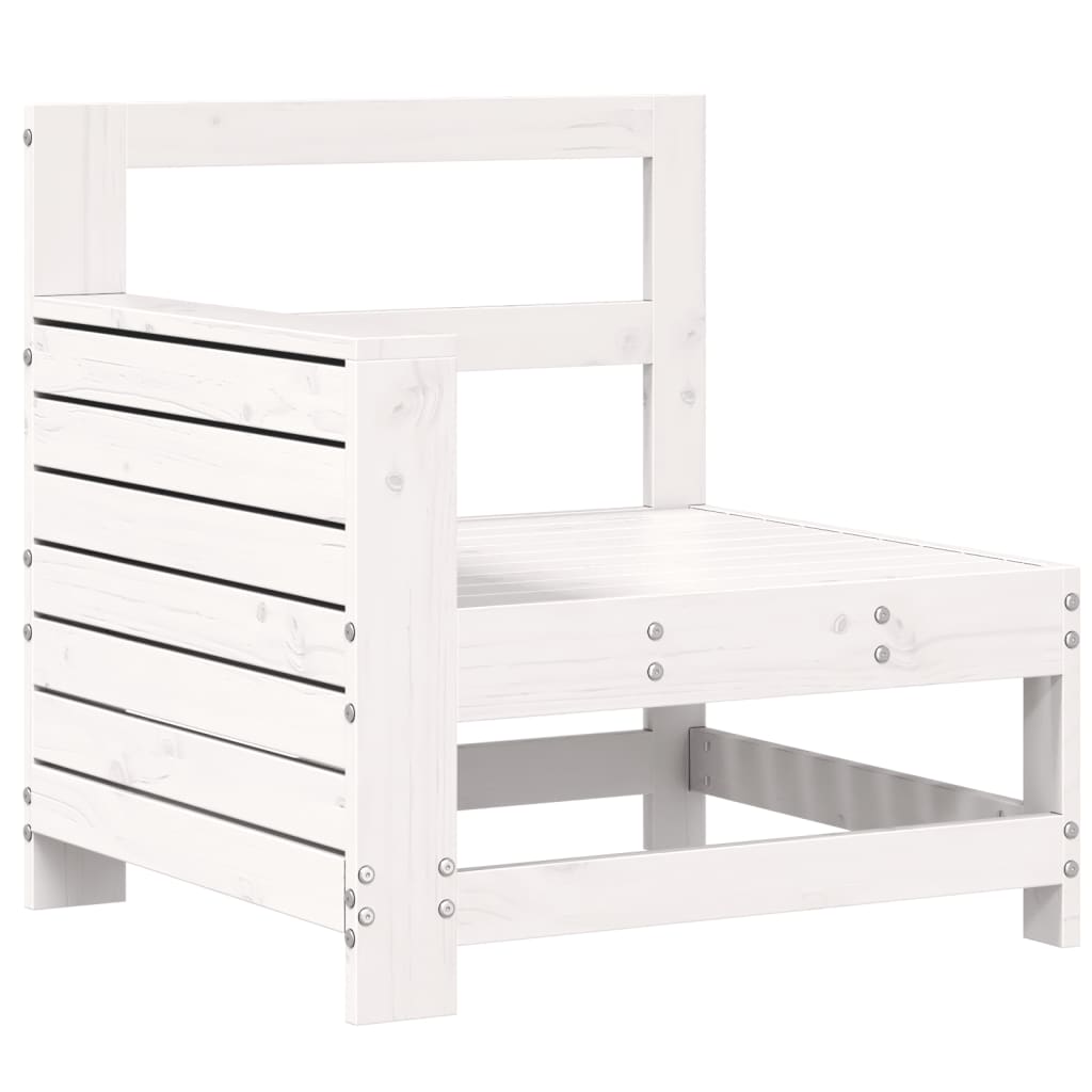 Vrtna sofa s naslonom za ruke bijela 69x62x70,5 cm od borovine