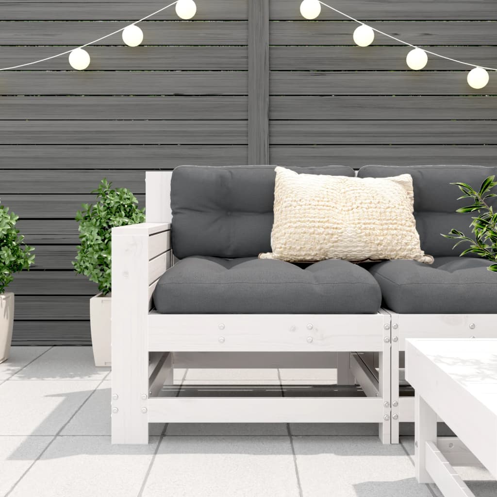 Vrtna sofa s naslonom za ruke bijela 69x62x70,5 cm od borovine