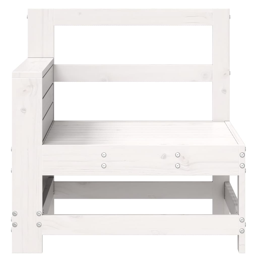 Vrtna sofa s naslonom za ruke bijela 69x62x70,5 cm od borovine