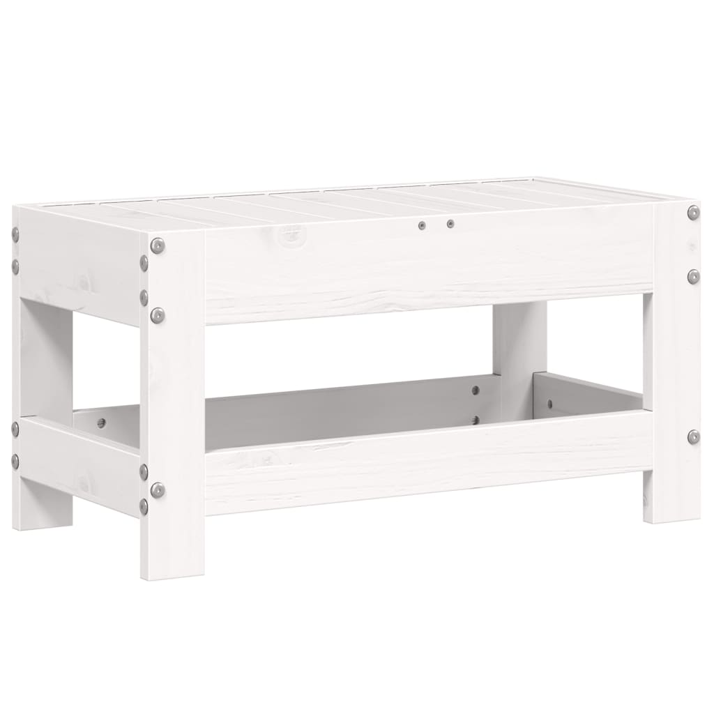 Vrtni tabure bijeli 62 x 30 x 32 cm od masivne borovine