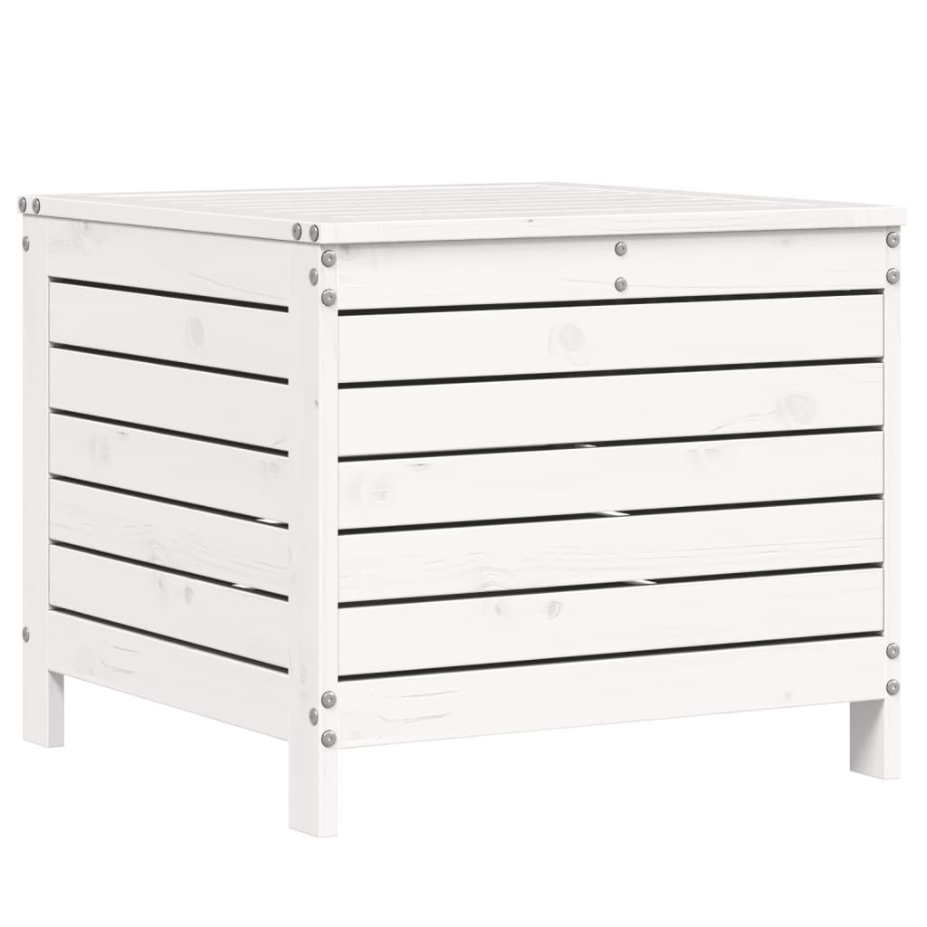 Vrtni tabure bijeli 62 x 63,5 x 53,5 cm od masivne borovine
