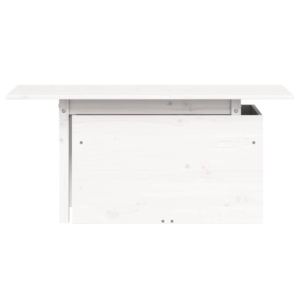 Vrtni stol bijeli 100 x 50 x 75 cm od masivne borovine