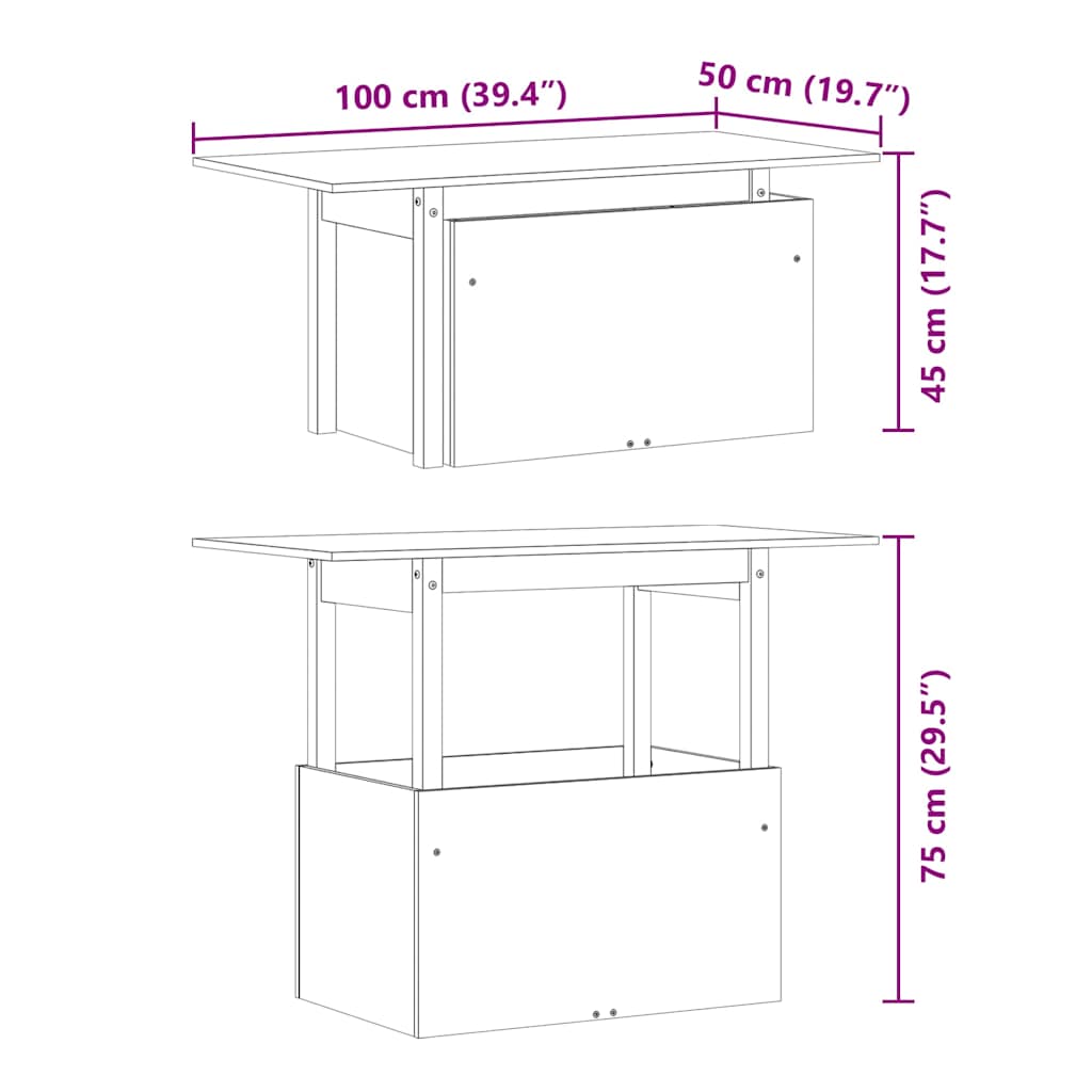 Vrtni stol 100 x 50 x 75 cm od masivnog drva duglazije