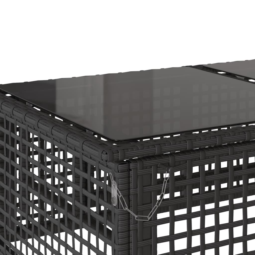 4-dijelni set vrtnih sofa od poliratana s jastucima staklo crni
