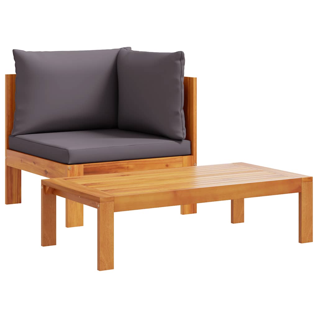 2-dijelni set vrtnih sofa s jastucima masivno bagremovo drvo