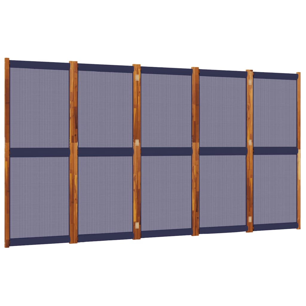 Sobna pregrada s 5 panela tamnoplava 350 x 180 cm