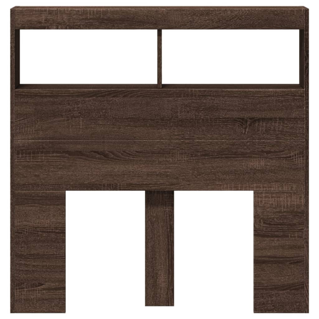 Ormarić za uzglavlje LED boja smeđeg hrasta 100x17x102 cm