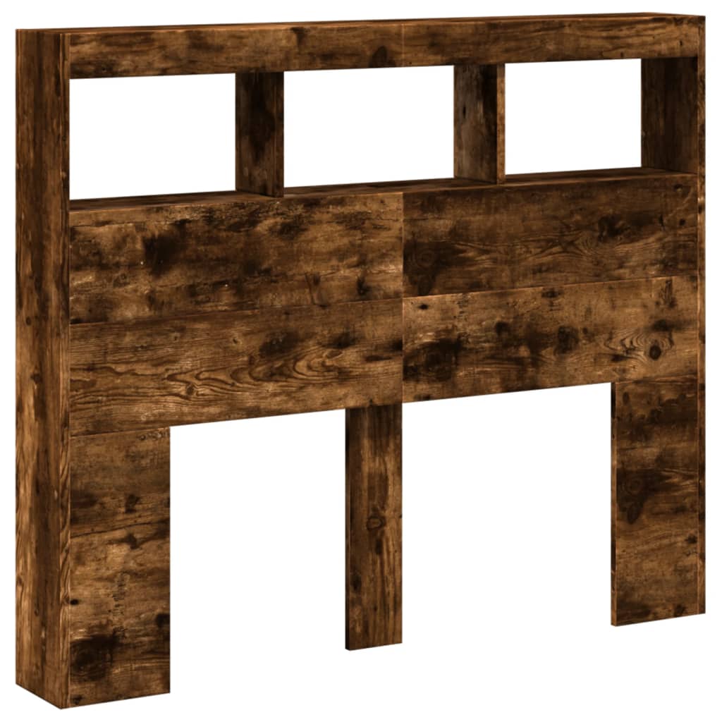Ormarić za uzglavlje LED boja dimljenog hrasta 120x17x102 cm
