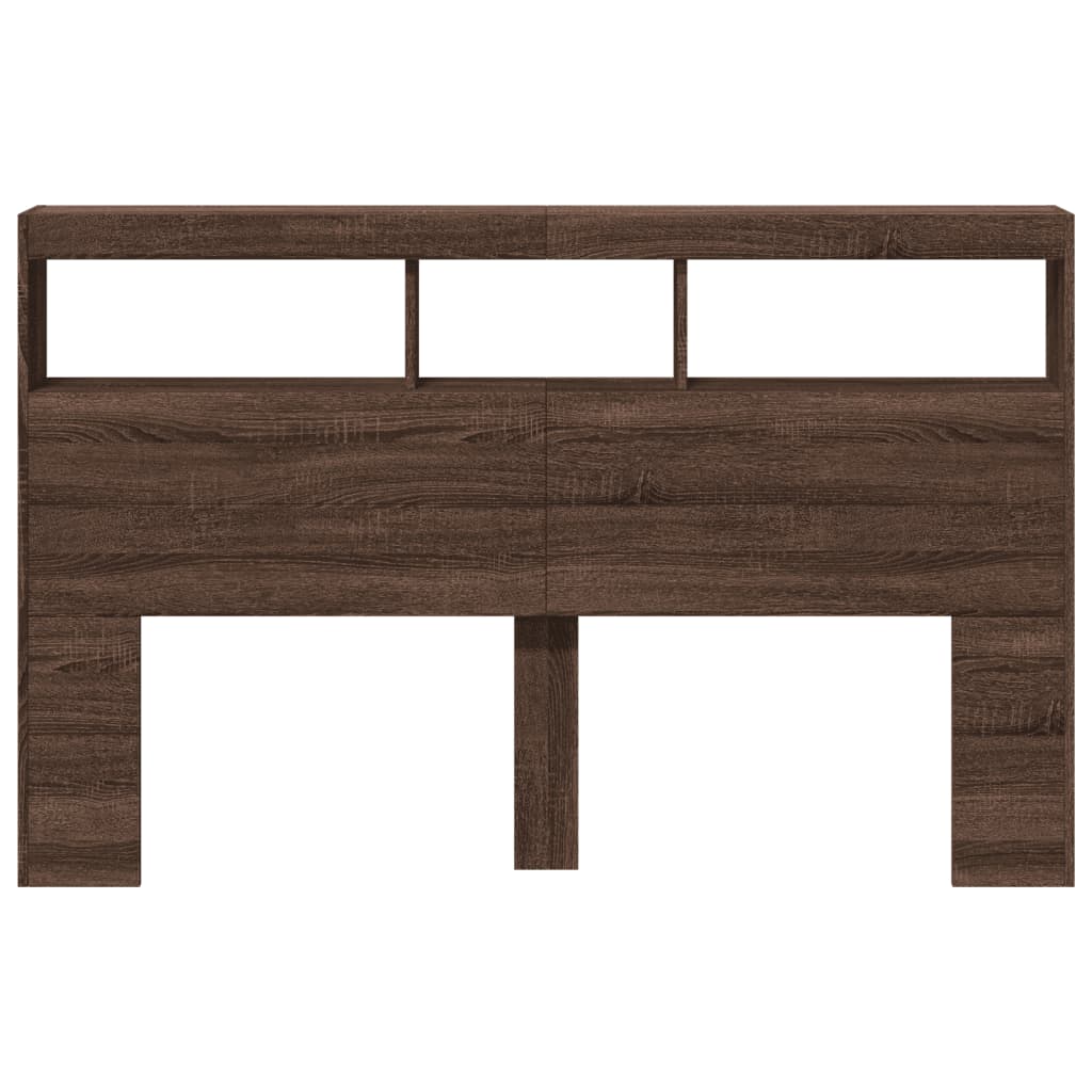 Ormarić za uzglavlje LED boja smeđeg hrasta 160x17x102 cm