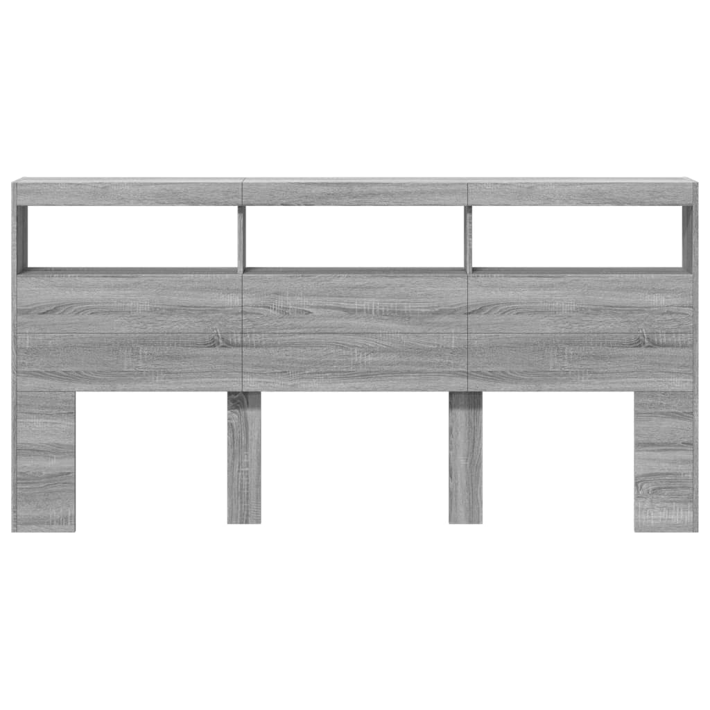 Ormarić za uzglavlje LED sivom sonomom 200x17x102 cm