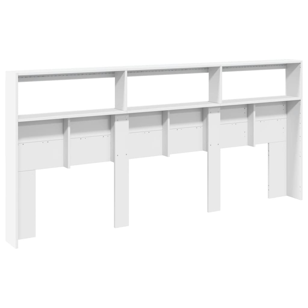 Ormarić za uzglavlje s LED svjetlima bijeli 220 x 17 x 102 cm