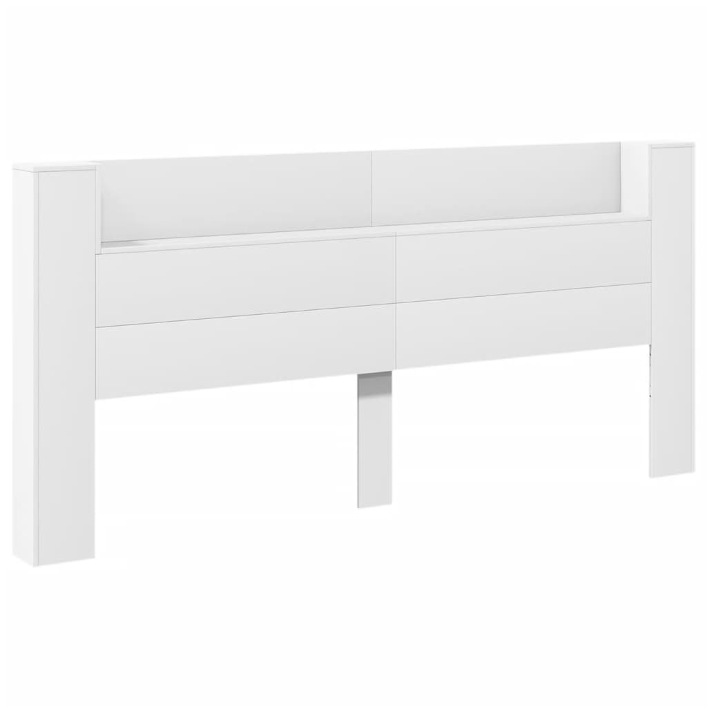 Ormarić za uzglavlje s LED svjetlima bijeli 220x16,5x103,5 cm
