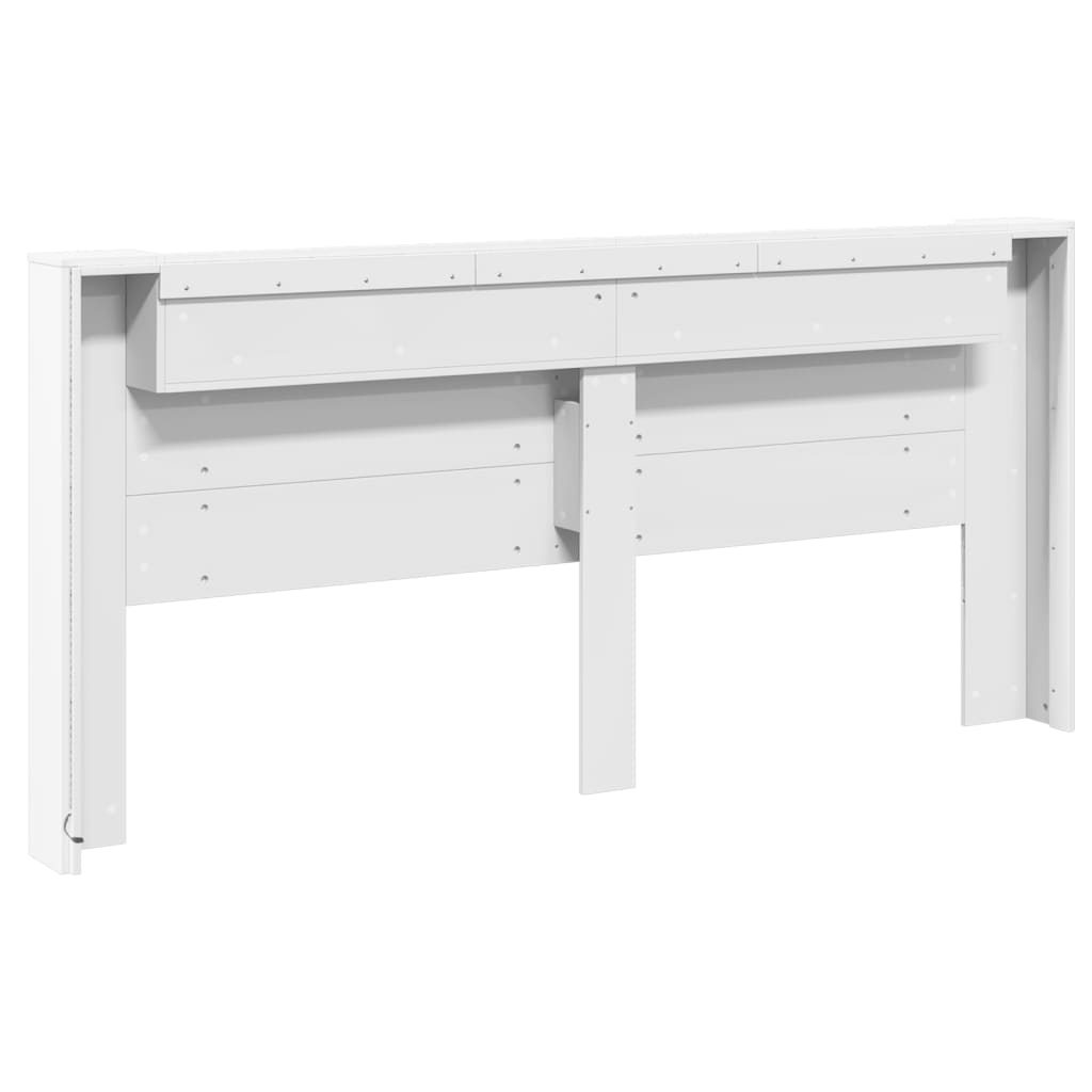 Ormarić za uzglavlje s LED svjetlima bijeli 220x16,5x103,5 cm