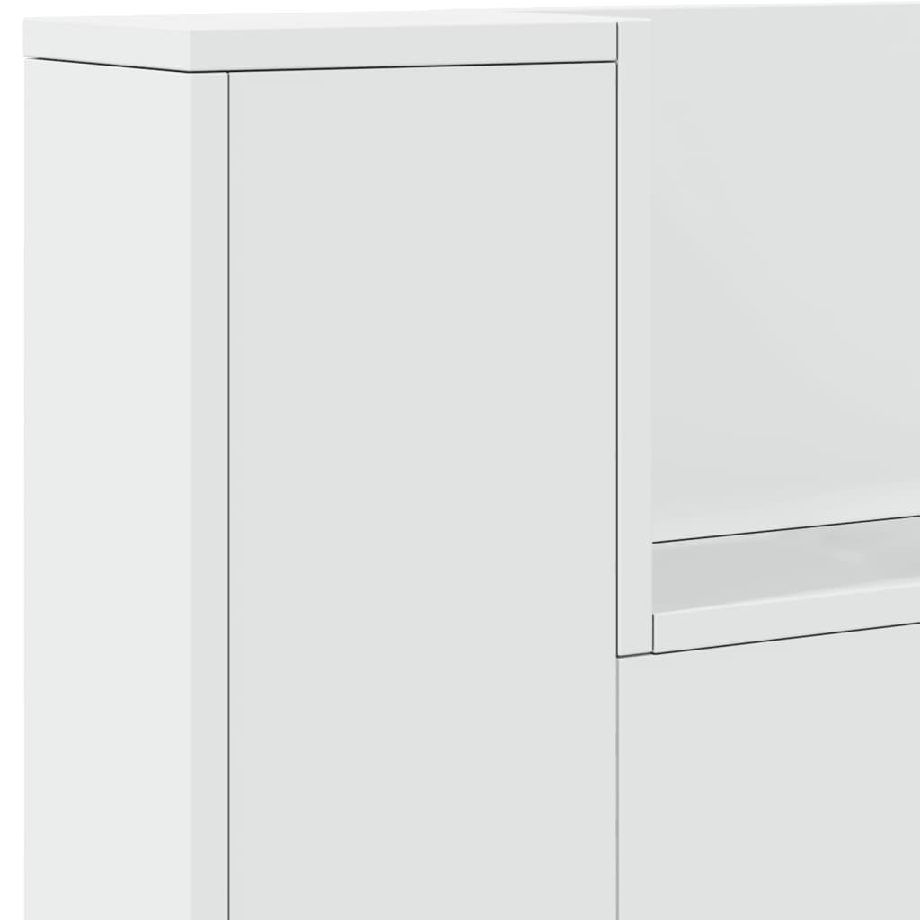Ormarić za uzglavlje s LED svjetlima bijeli 220x16,5x103,5 cm