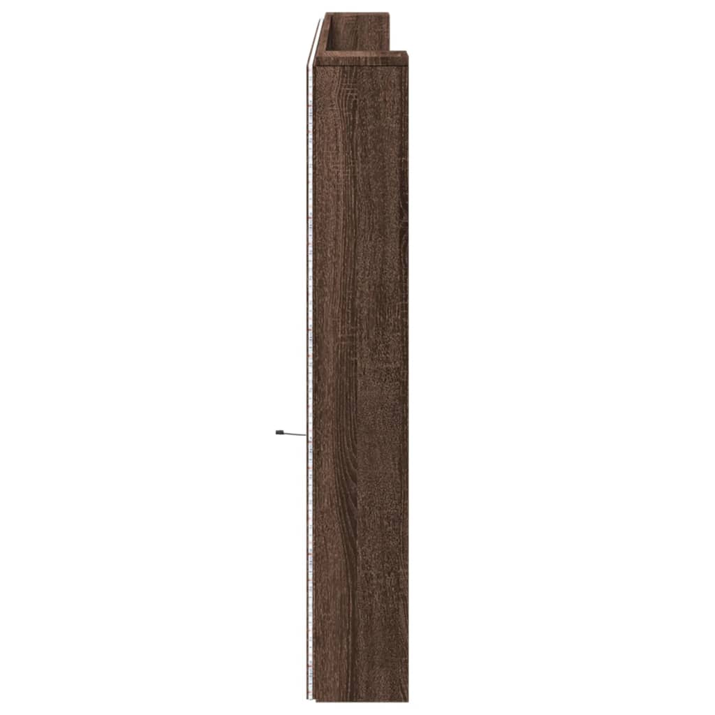 Ormarić za uzglavlje LED boja smeđeg hrasta 220x16,5x103,5 cm