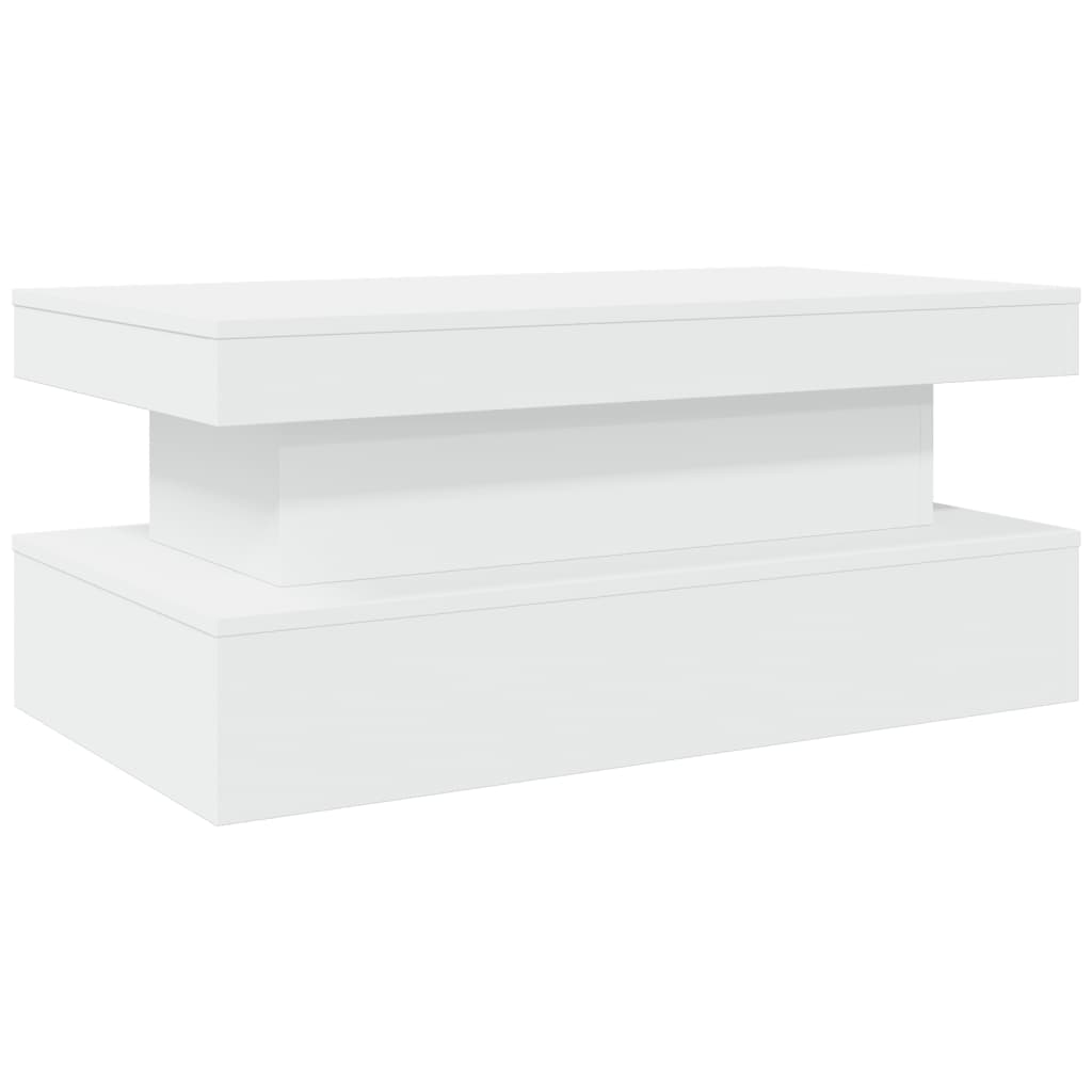 Stolić za kavu s LED svjetlima bijeli 90 x 50 x 40 cm
