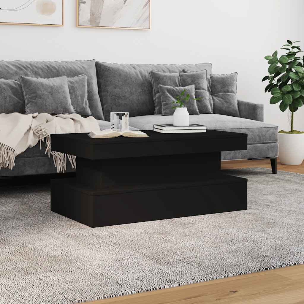 Stolić za kavu s LED svjetlima crni 90 x 50 x 40 cm