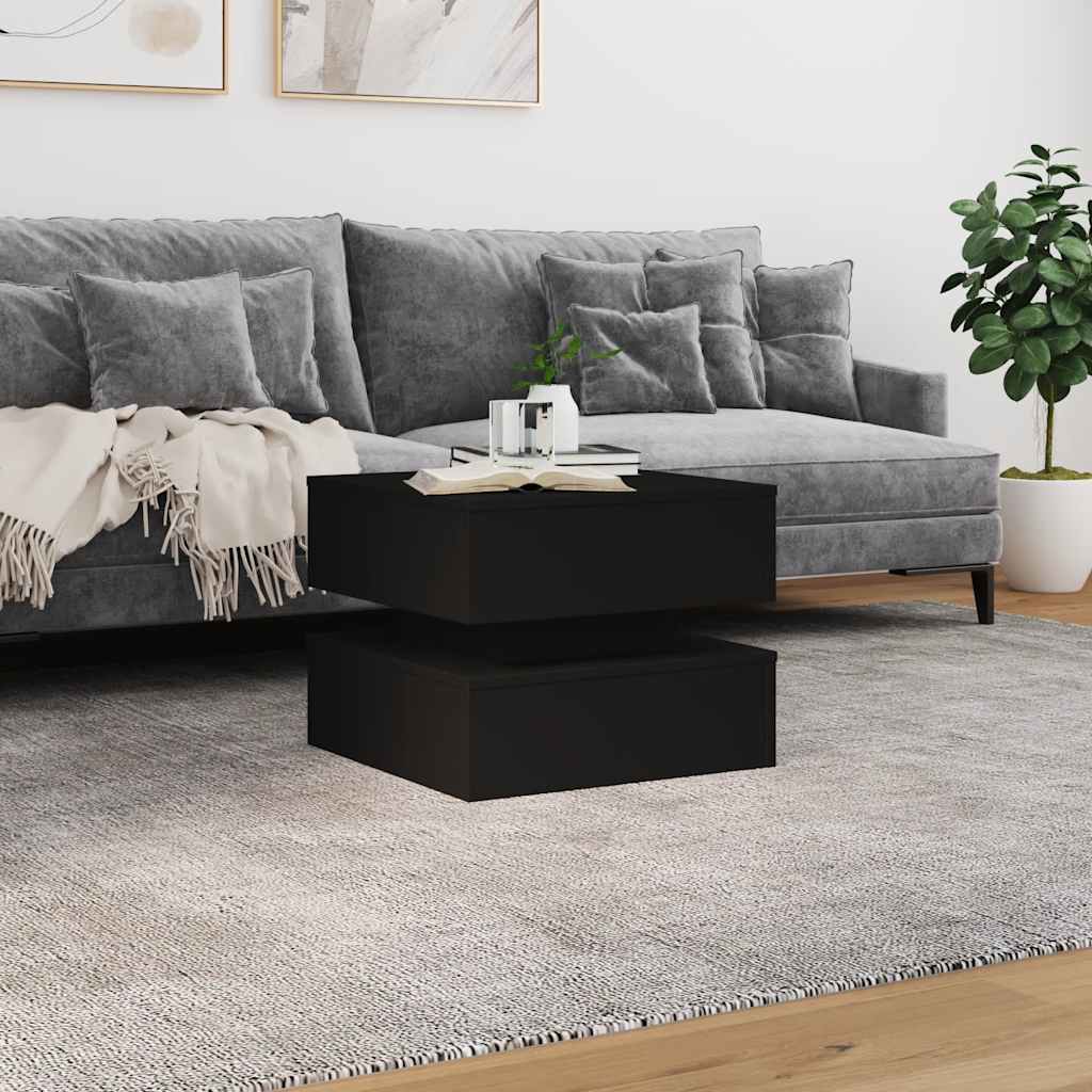 Stolić za kavu s LED svjetlima crni 50 x 50 x 40 cm