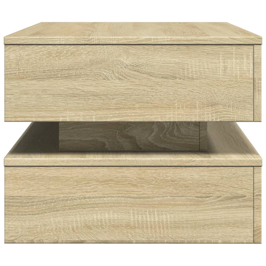 Stolić za kavu s LED svjetlima boja hrasta 90 x 50 x 40 cm Smeđa