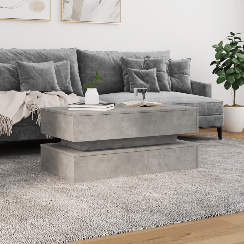 Stolić za kavu s LED svjetlima siva boja betona 90 x 50 x 40 cm