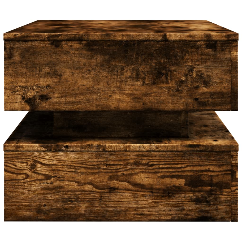 Stolić za kavu s LED svjetlima boja hrasta 90 x 50 x 40 cm
