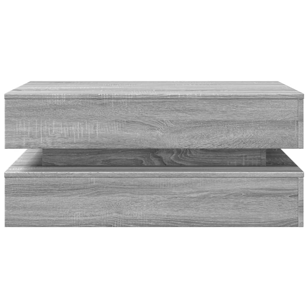 Stolić za kavu s LED svjetlima siva boja hrasta 90 x 50 x 40 cm