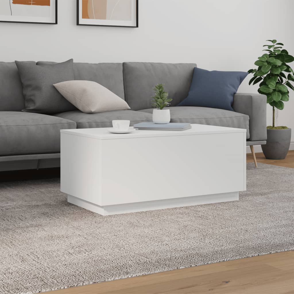 Stolić za kavu s LED svjetlima bijeli 90 x 50 x 40 cm