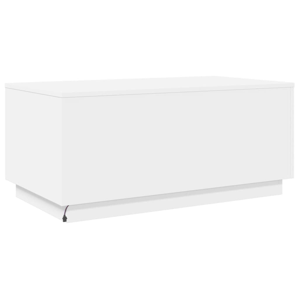 Stolić za kavu s LED svjetlima bijeli 90 x 50 x 40 cm