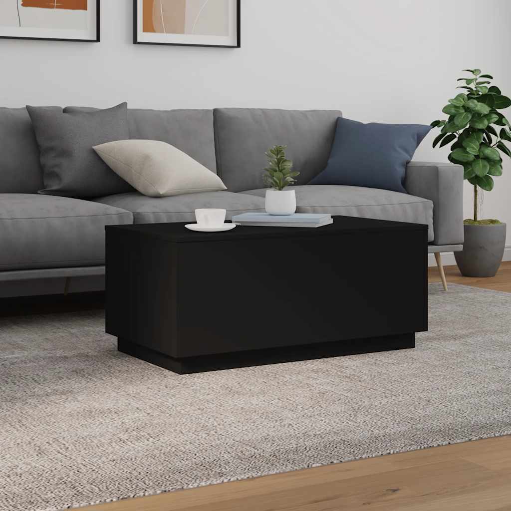 Stolić za kavu s LED svjetlima crni 90 x 50 x 40 cm